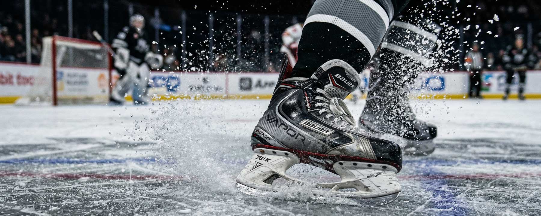 Hockey skates on ice
